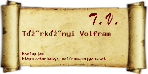 Tárkányi Volfram névjegykártya